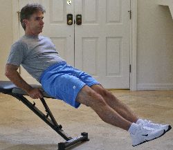 V ups, seated knee raises